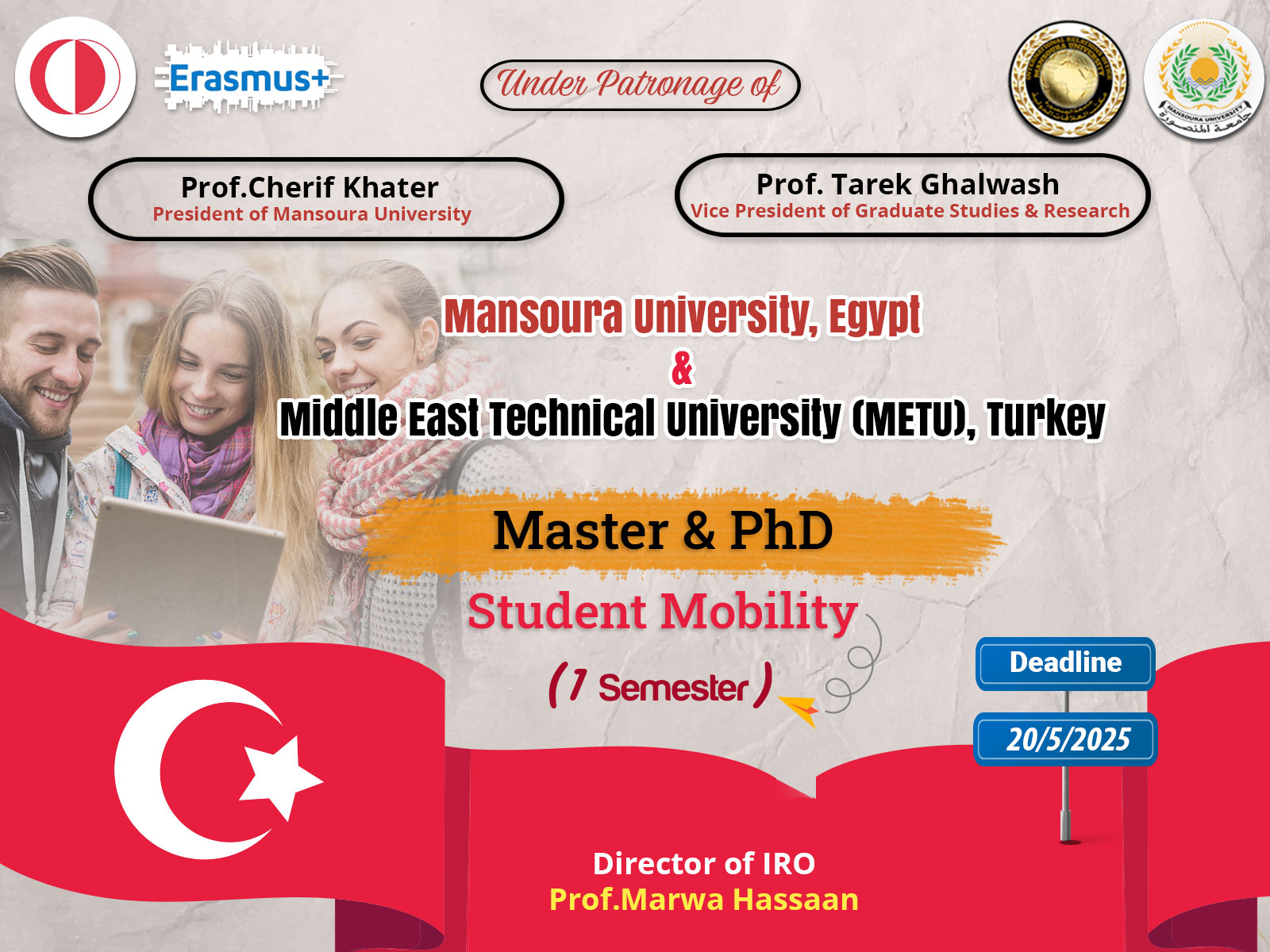 منحة  لقضاء فصل دراسي (5 شهور)(METU)Middle East Technical University 